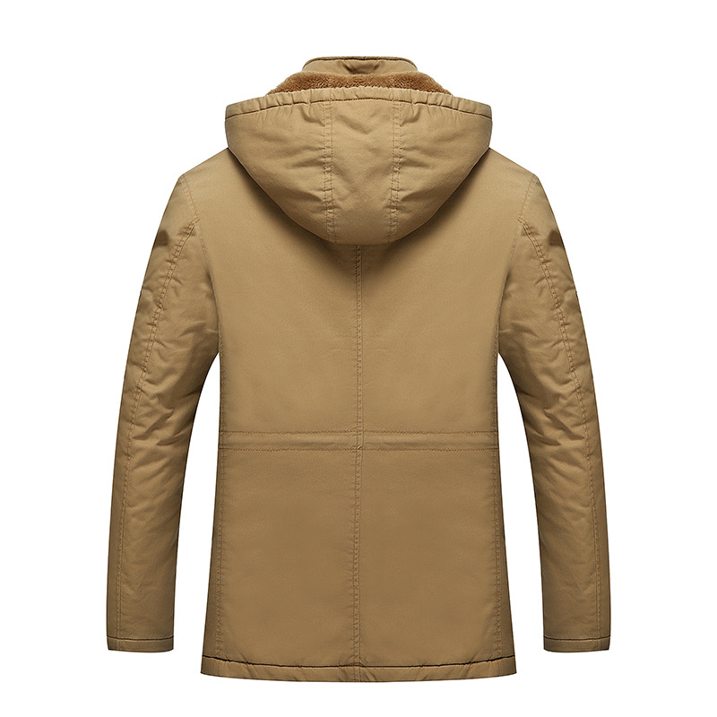 Nueva chaqueta acolchada de algodón para hombres de invierno de media longitud forrada de lana caliente chaqueta casual para hombres a prueba de frío Amazon al por mayor