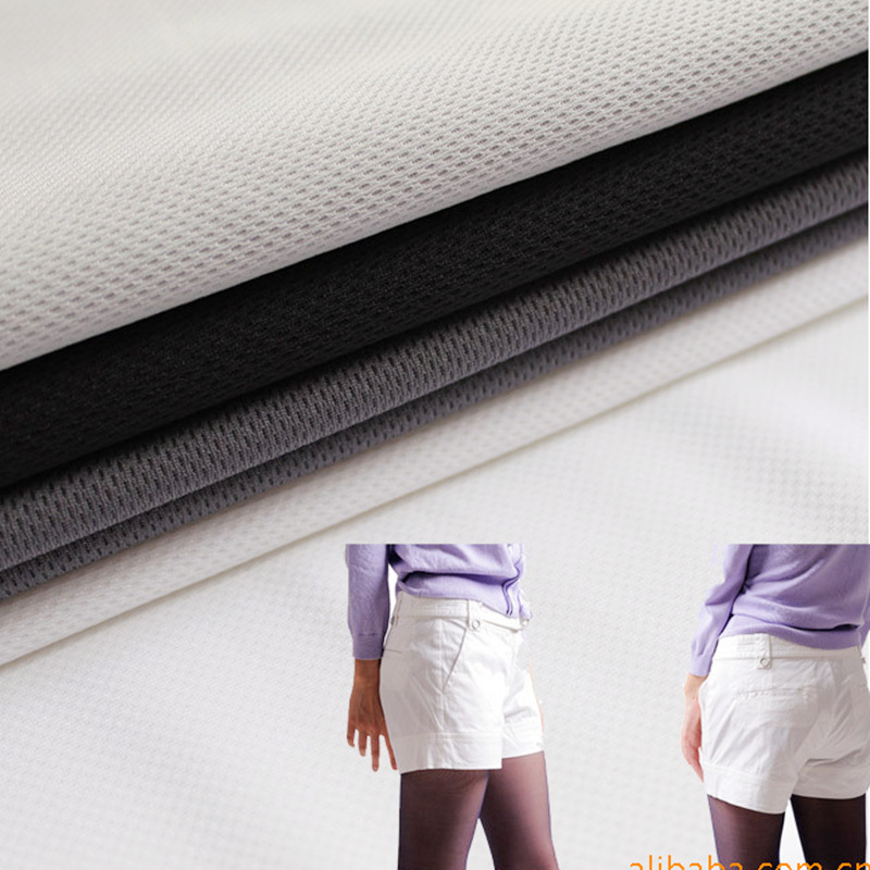 鸟眼布运动T恤面料全涤纬编速干吸湿排汗双面针眼布鸟眼布网眼布