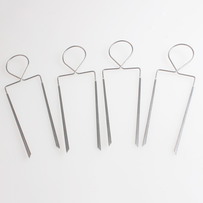 Directo de fábrica barbacoa tenedor Acero inoxidable grado alimenticio barbacoa palo en forma de U barbacoa aguja de picnic al aire libre doble aguja barbacoa tenedor