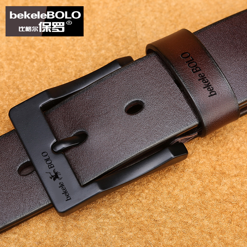 2020 venta directa de fábrica Cinturón de cuero genuino para hombres Guangzhou fábrica de cuero de vaca Cinturón de hebilla para hombres cinturón de entrega de una pieza