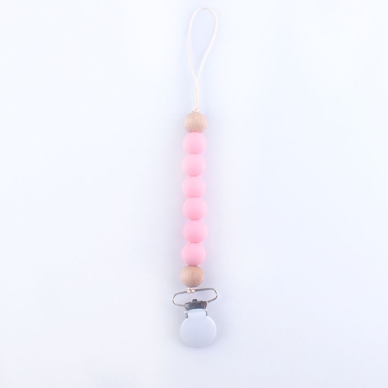 Bebé silicona chupete cadena perlas de silicona chupete clip cadena mordedor amoladora anti-gota cadena anti-perdido cadena
