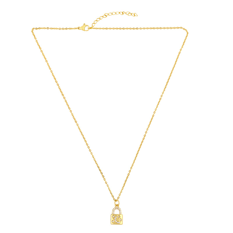 Korea star moon key lock necklace simple wild personality couple diamond-plated necklace wholesale n