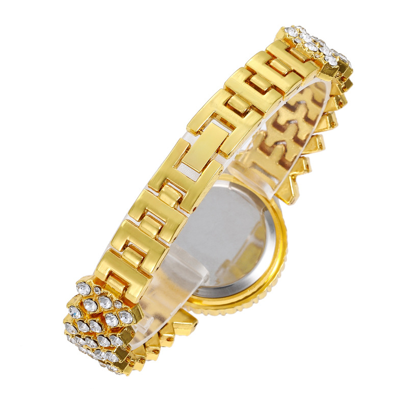 2024 Orologio da polso con strass modello romano da donna con catena in acciaio pieno alla moda elegante con diamanti_voghion.com