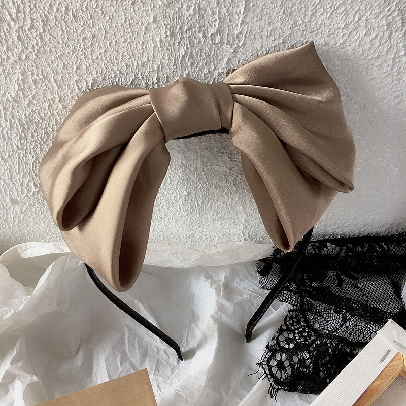 Spring New Double-layer Wild Satin Bow Hair Hoop Head Buckle Hair Accessories Headdress Women display picture 7