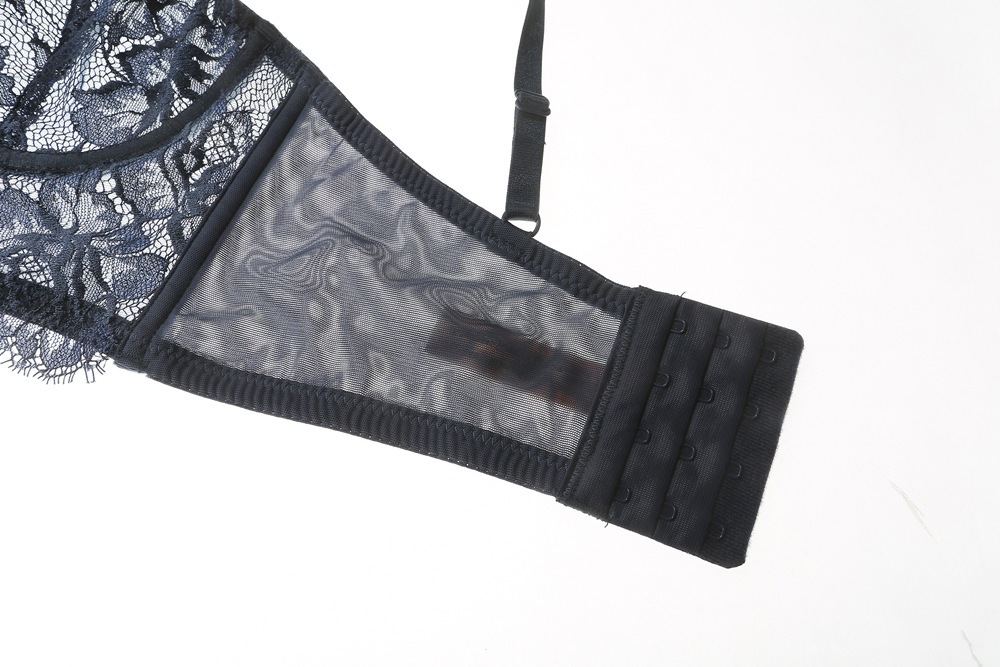Gathered Lace Breathable Non-Cotton Sexy Underwear Set NSXQ13115