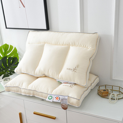 板蓝根分区枕芯纤维棉中药功能枕头简约超柔助眠中高枕可水洗包邮