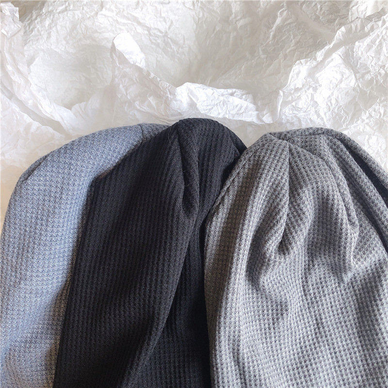Women's Pleated Skullies And Beanies Solid Colour Versatile Style_voghion.com