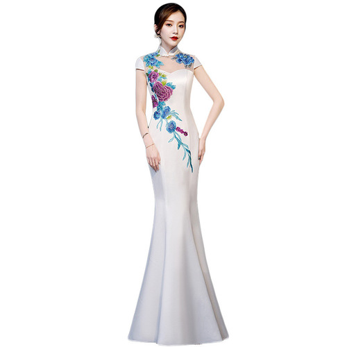 Chinese Dress Qipao for women Fishtail evening dress, eldest daughter's banquet show show show dress, stage cheongsam