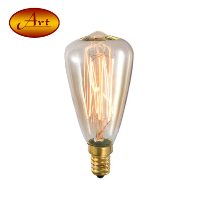 [ ST48 Nipple straight wire]Edison Retro Incandescent light bulbs E14 Screw Firework Dimming bulb