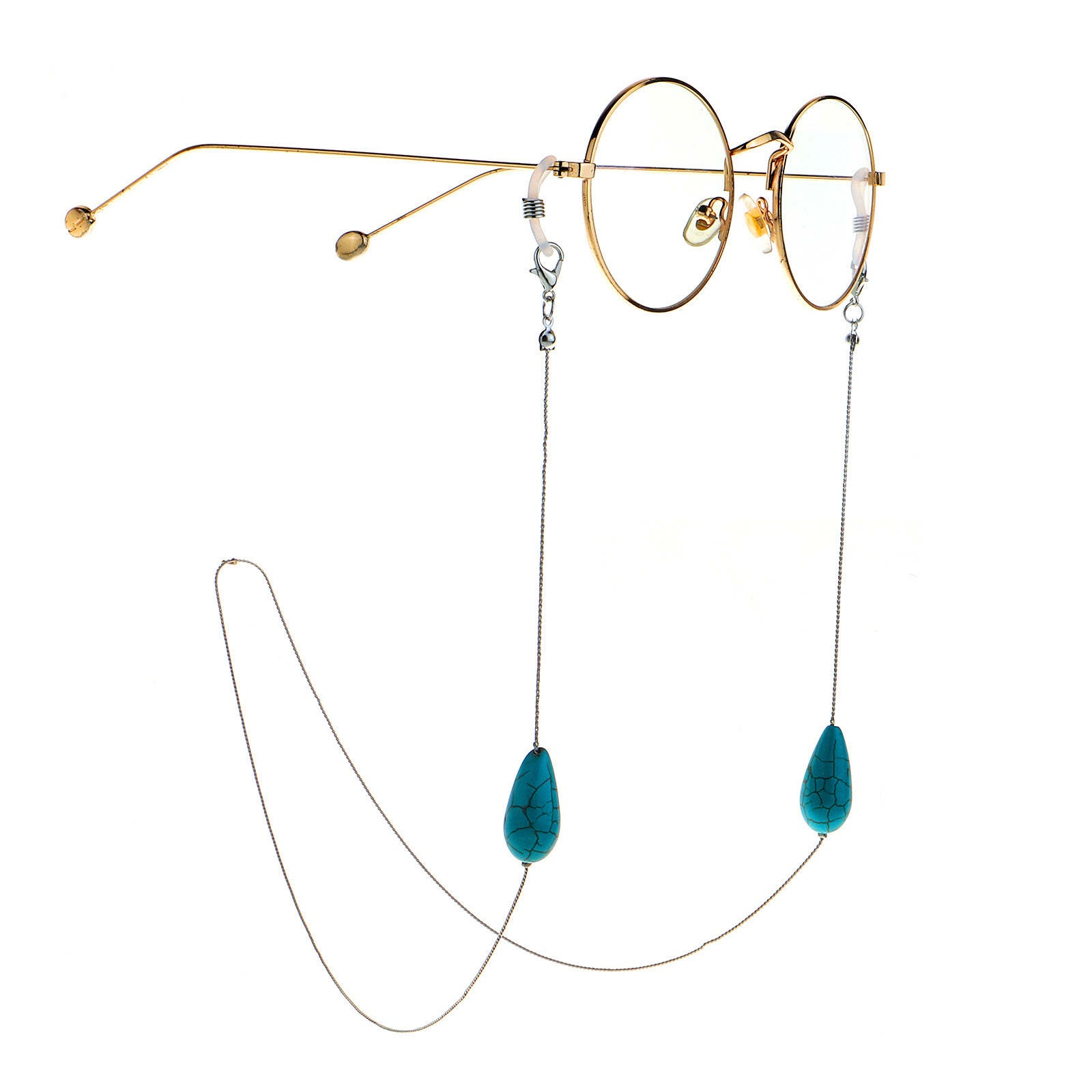 Fashion Natural Turquoise Beads Glasses Chain display picture 4