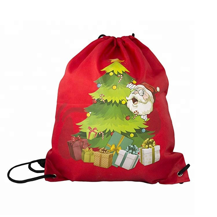 600D防水涤纶抽绳束口袋定做 运动双肩背包收纳袋广告礼品袋定制