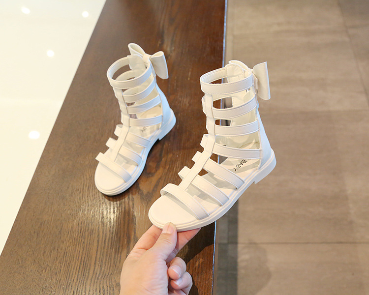 Sandália de gladiador infantil, bota de bebê,