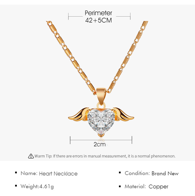 Fashion Heart Copper Diamond Women's Necklace display picture 1