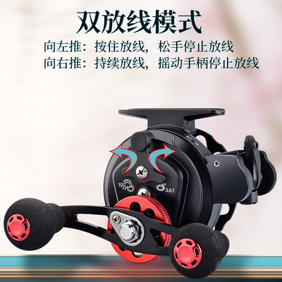 金飚王 数显一键缓降自动排线筏钓轮 全金属微铅冰钓轮 桥钓冰钓