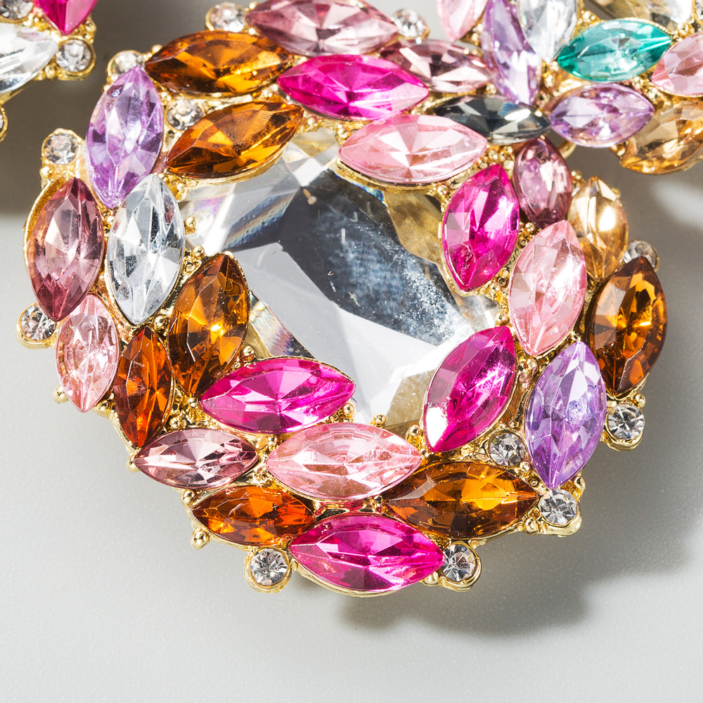 Fashion Alloy Geometric Glass Diamond Earrings Women Wholesale display picture 4