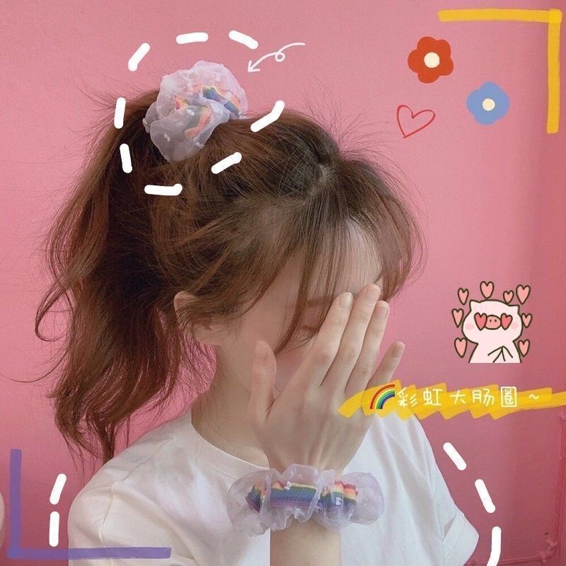 Arco Iris intestino grueso anillo de pelo