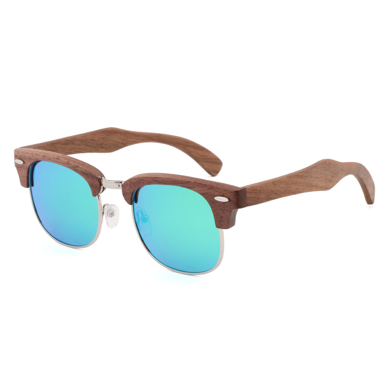 2020 new retro sunglasses walnut polarized sunglasses cross-border bamboo glasses factory wholesale custom