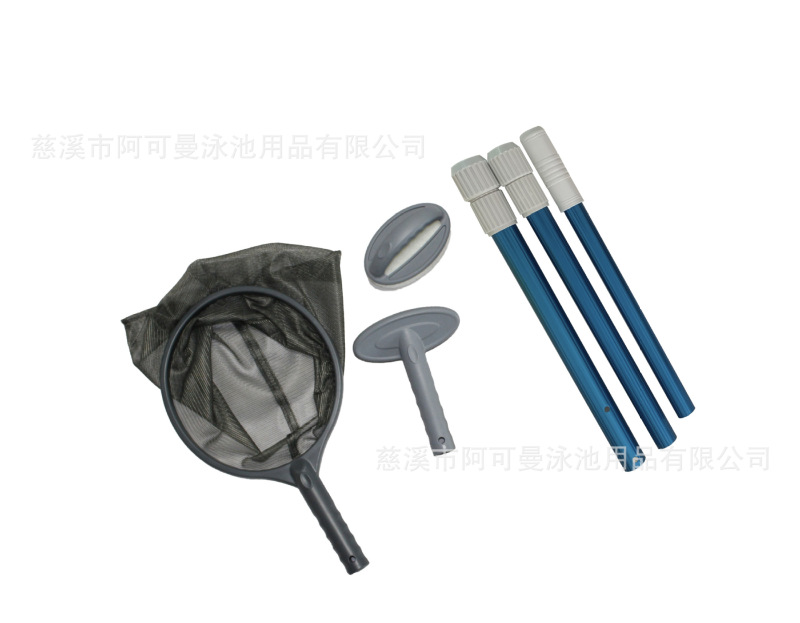 Swimming Pool, Fish Pond, Bath Pool Skimmer Net Brush Sponge Brush Set 3-Section Aluminum Tube 40X3Cm Aluminum Rod Swimming Pool