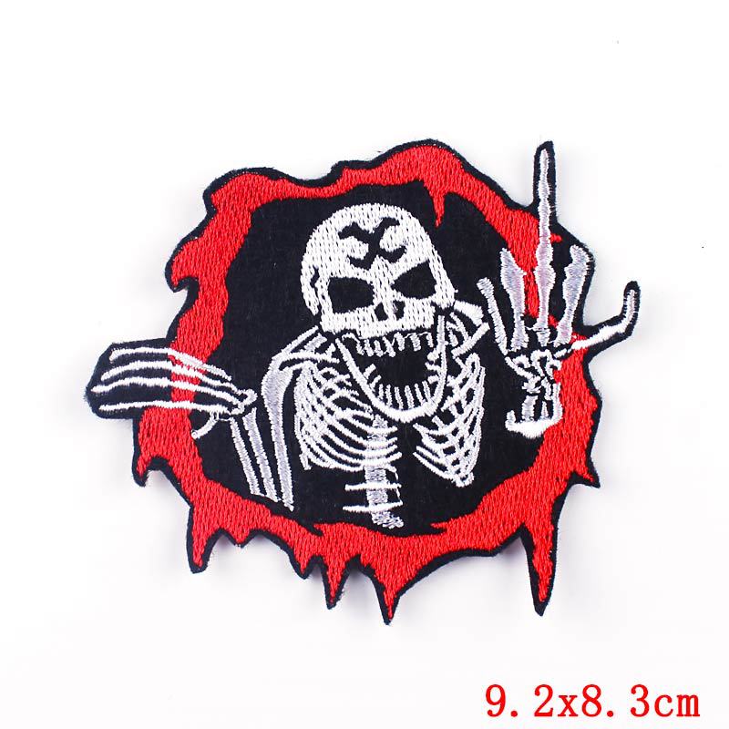 Black Material 1 Piece Gothic Punk Letter Skull Black Clothing Sticker Patches