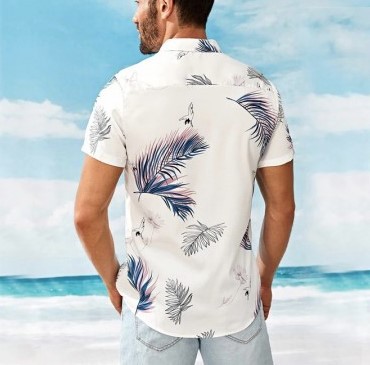 Men's Leaf Print Hawaiian Shirt