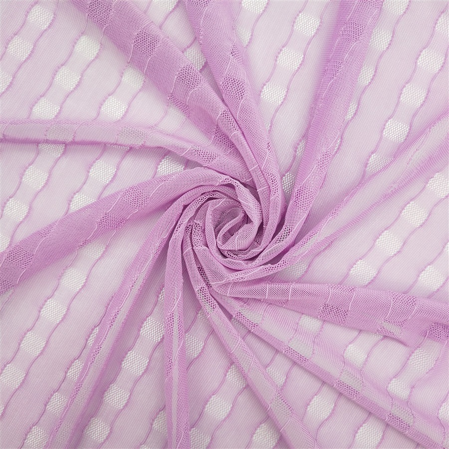 厂家直销 弹力运动网布 富丽网涤氨竖条方格 时尚提花经编网布