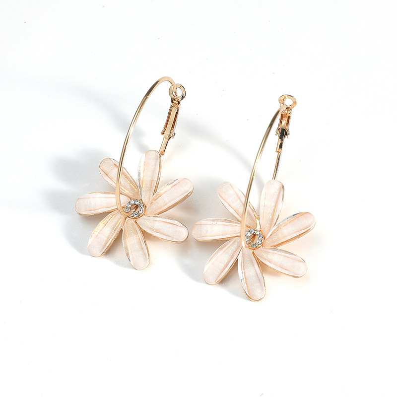 Korean Fashion Fairy Wild  Simple Trend Circle Diamond Windmill Flower Earrings display picture 4