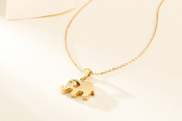 Stall Supply Korean Style Fashion Titanium Steel Diamond Elephant Fashion Earrings Necklace Small Se