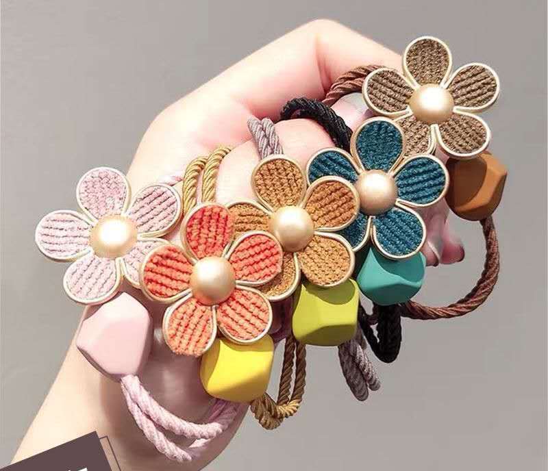 Women's IG Style Sweet Flower Plastic Resin Rubber Band Hair Tie display picture 1