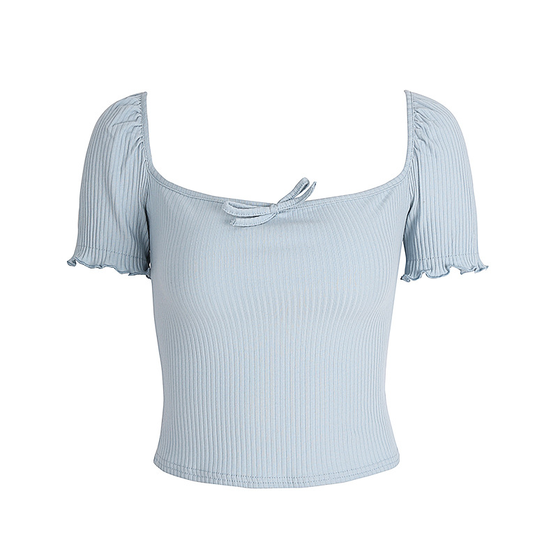summer square neck short sleeve T-shirt  NSAM5070