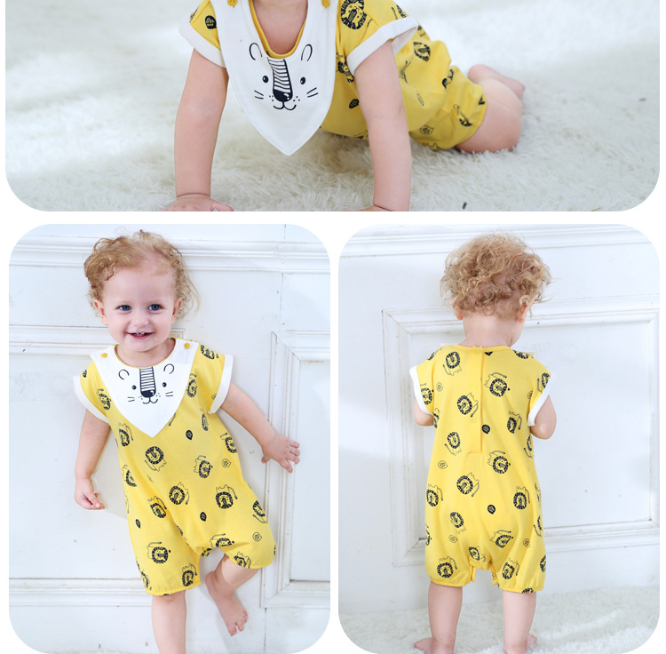 Summer New Cotton Comfortable Lion Animal Shape Printing Short-sleeved Robe Wholesale display picture 5