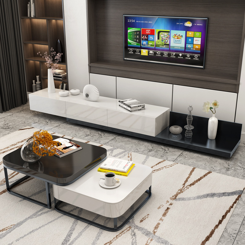 Mesa de café TV gabinete pequeño apartamento combinación traje italiano minimalista gabinete de audio pintura moderna luz lujo piso gabinete OFERTA ESPECIAL