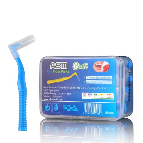 Cleanpik Interdental Brush L-shaped Interdental Brush Teeth Gap Brush 7-shaped Orthodontic Toothbrush Retainer Gap Brush 20 Pieces