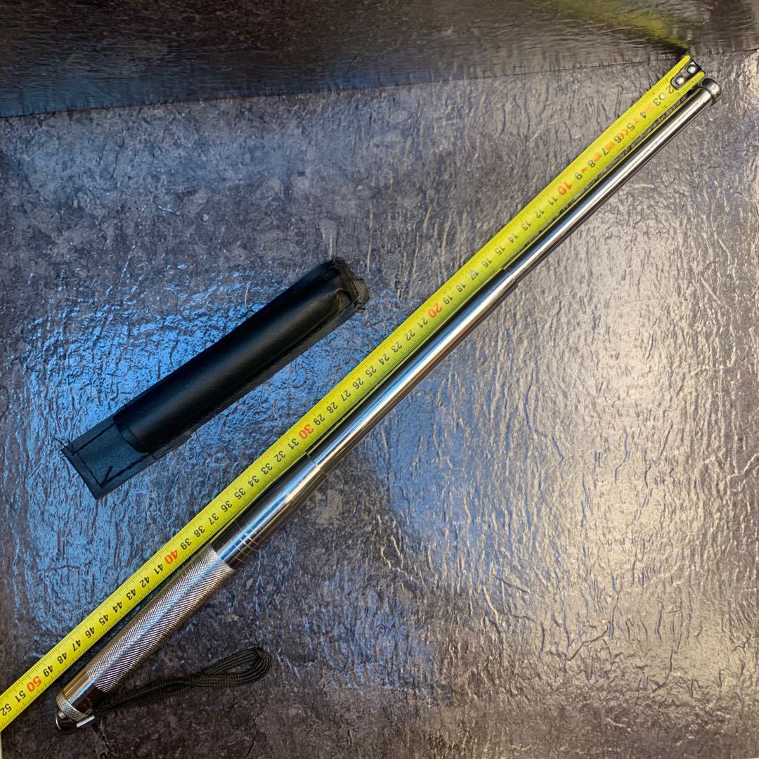 银色三节甩棍防身武器可伸缩户外用品武术女子防身随身可带