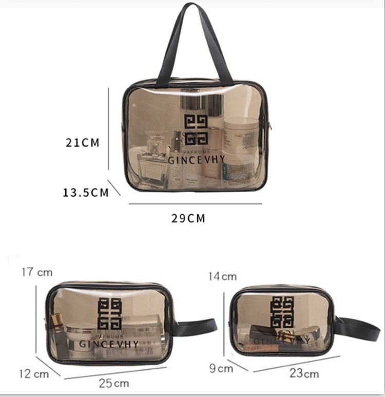 Bolsa de cosméticos de pvc personalizada bolsa de lavado de viaje transparente de gran capacidad bolsa de almacenamiento impermeable bolsa de almacenamiento de cosméticos al por mayor