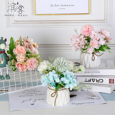 仿真绿植物小盆栽摆件桌面迷你多肉假花客厅室内办公室装饰摆设|ru