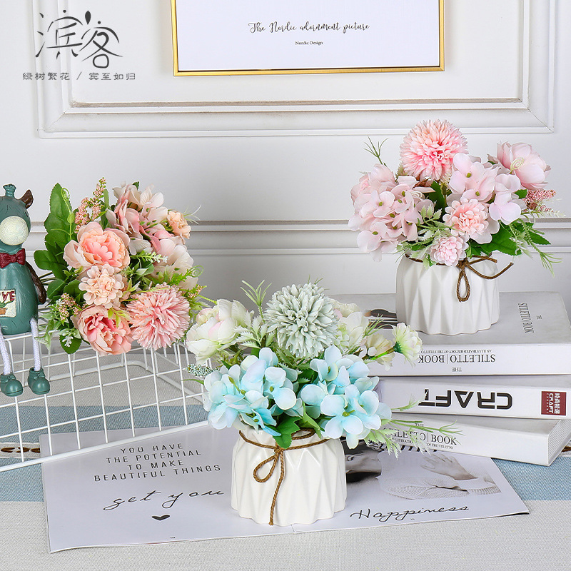 仿真绿植物小盆栽摆件桌面迷你多肉假花客厅室内办公室装饰摆设|ru