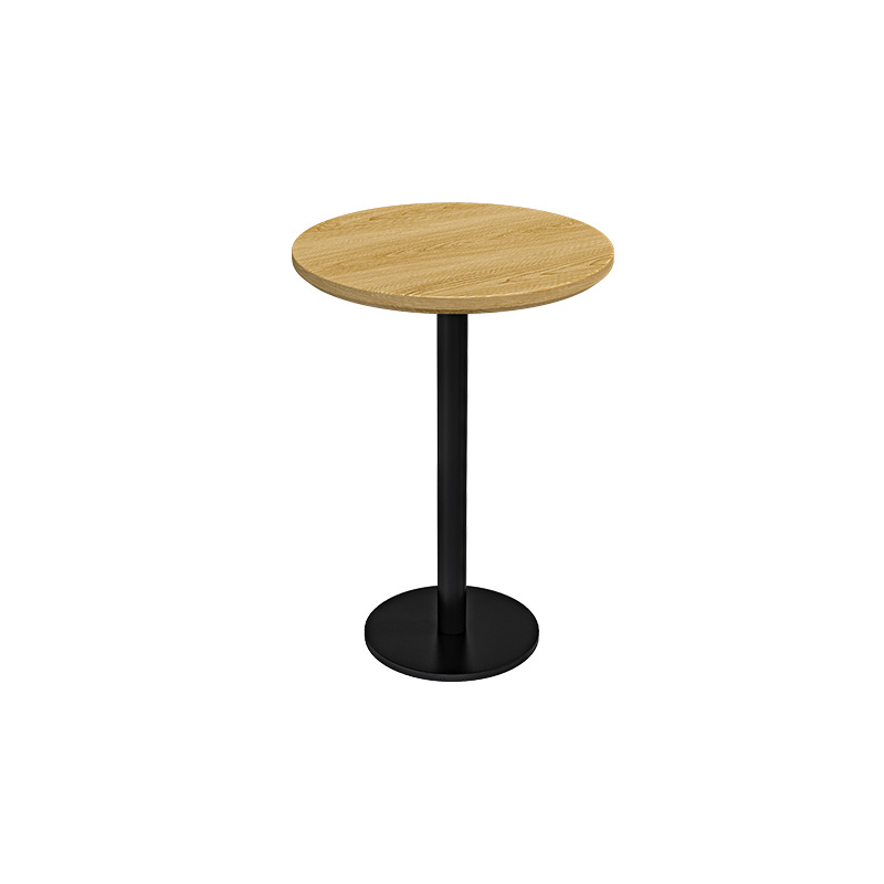 Mesa redonda de madera maciza multicapa + PIE de placa de acero