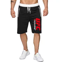 Модные уличные шорты с принтом UFC, мужские летние хлопковые повседневные шорты, спортивные штаны, мужские пляжные брюки