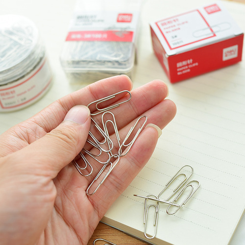 Deli 0025 paper clip paper clip silver office paper clip plastic box 29mm 100 pieces/box