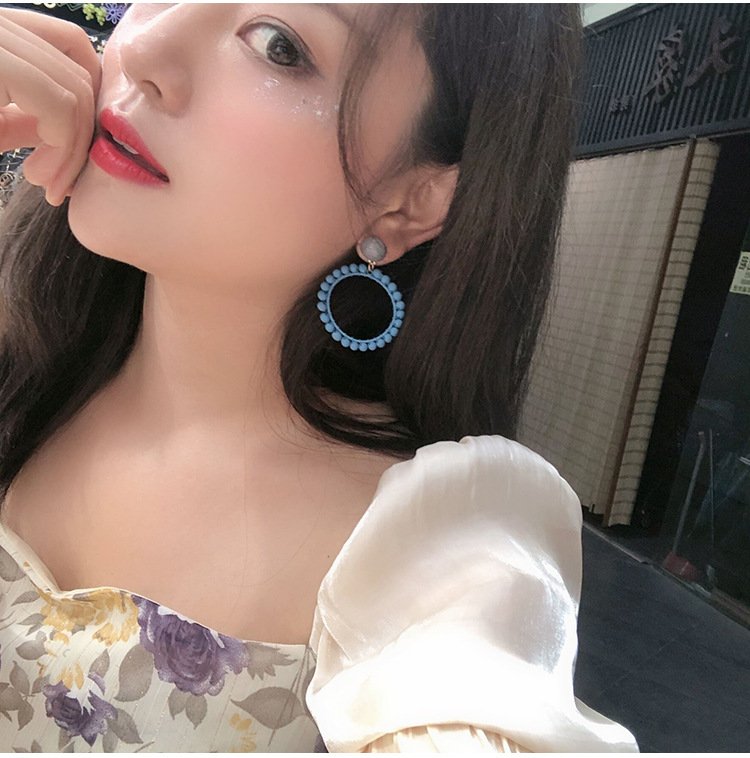 Flower Metal Plating Inlay Artificial Pearls Women's Drop Earrings 1 Pair display picture 5