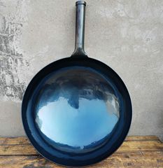 章丘超大號鐵鍋 大號鍛打鏡面鍋38cm燃氣灶炒菜無塗層40cm不粘鍋