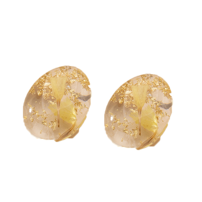 Dried Flower Fashion Transparent Earrings display picture 5