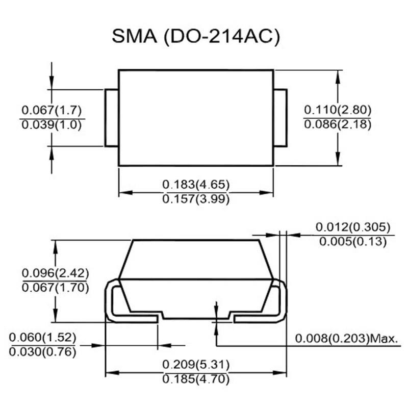 Original B550A SMA B550 5A 50V диоды Шоттки DO-214AC патч