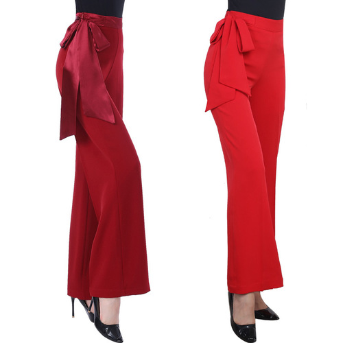 Women's Latin Dance Wide Leg Pants, New Style High-Waisted Long Pants for Social Dance, Ballroom Dance, Modern Dance, and Square Dance