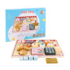 Wooden realistic family kitchen, afternoon tea for boys and girls, set for cutting, smart toy, early education