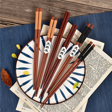 批发红檀木筷子 家用实木筷 红木四角缠线筷日式和风木质筷子