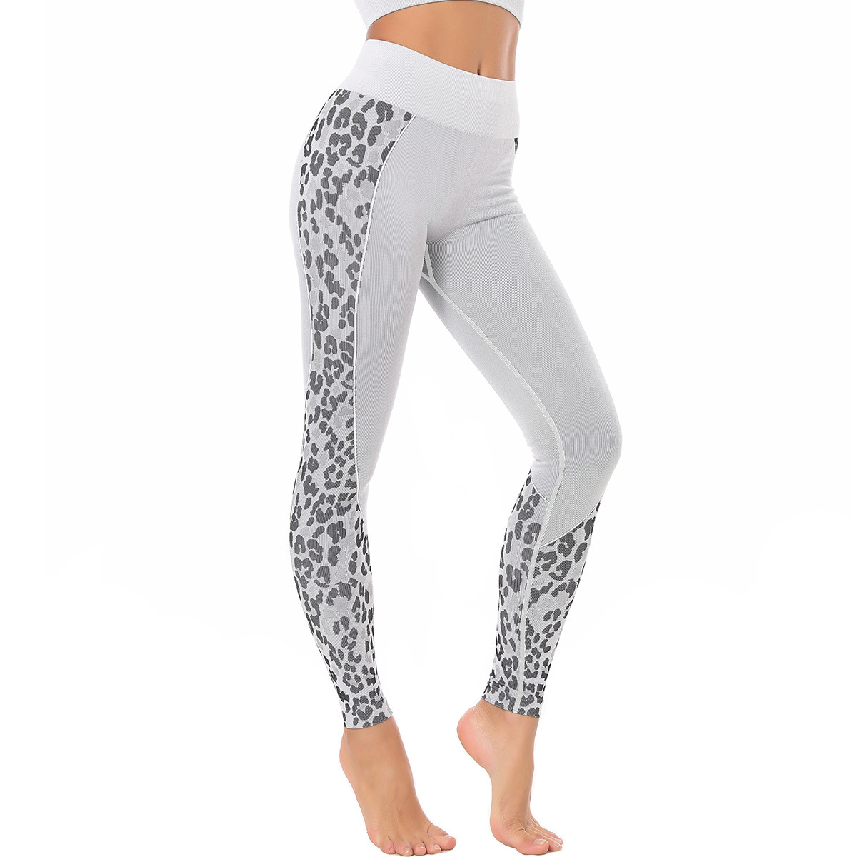 seamless knitted sexy leopard print hip-lifting slim yoga pants  NSNS11041