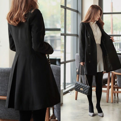 2020秋冬装新款大码毛呢大衣收腰中长款毛呢外套厂家直销代发|ru