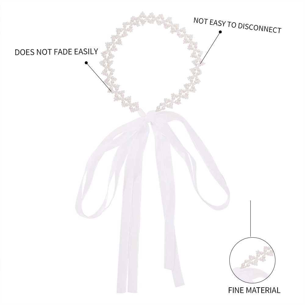 Imitation Pearl Ribbon Hairband display picture 2