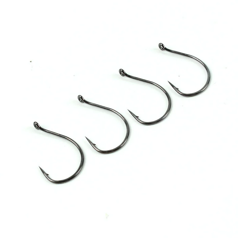 Крючок Wacky Hook (Luya) одиночный смещенный крючок для рыбалки, тонкая проволока, широкая щель, 9 шт (размеры 1/0–2)